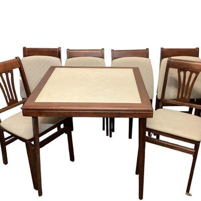 TEMA804 Cherry Folding Table And Chairs	Folding table with 4 chairs
