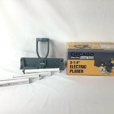 TOSH801 Electric Planer And Drill Press Mortising Attachment.	Chicago brand planer, tested and works. Morris attachment is for delta...
