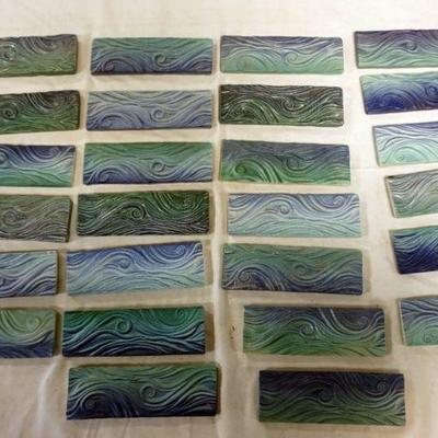 1051	NATALIE SURVING ARCHITECTURAL TILES, SURVING STUDIOS, LARGEST APPROXIMATELY 6 IN X 2 IN, 26 TILES
