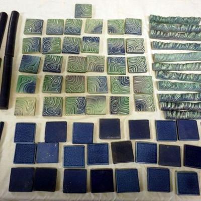 1052	NATALIE SURVING ARCHITECTURAL TILES, GROUP OF ASSORTED SQUARES, SURVING STUDIOS, LARGEST APPROXIMATELY 2 IN X 2 IN
