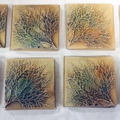 1066	NATALIE SURVING ARCHITECTURAL TILES, SURVING STUDIOS, TREE BRANCH TILES, EACH APPROXIMATELY 4 IN X 4 IN, 8 TILES
