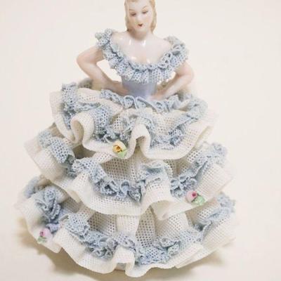 1005	DRESDEN LACE FIGURE OF WOMAN, APPROXIMATELY 4 1/2 IN HIGH
