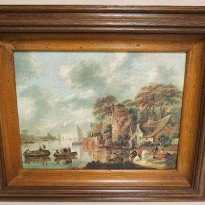 1096	CONTEMPORARY CONTINENTAL SCENE PRINT, APPROXIMATELY 24 IN X 20 IN OVERALL
