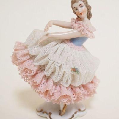 1007	DRESDEN LACE FIGURE OF WOMAN DANCING, APPROXIMATELY 4 1/2 IN HIGH
