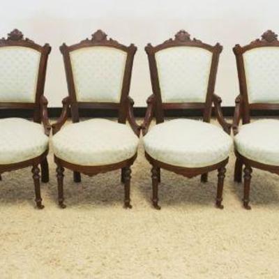 1194	6 PIECE WALNUT VICTORIAN UPHOLSTERED PARLOR SET
