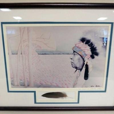 1088	GERRY BIRON SIGNED ARTIST PRINT *THE SPIRIT OF WEBSTER LARE* 48/100 , APPROXIMATELY 21 IN X 17 IN OVERALL

