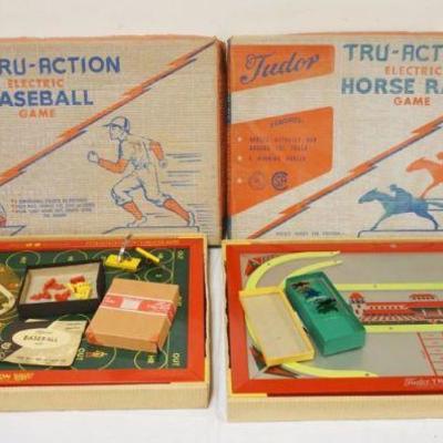 1242	VINTAGE TUDOR BASEBALL & HORSE RACE GAMES, UNTESTED, UNSURE IF COMPLETE

