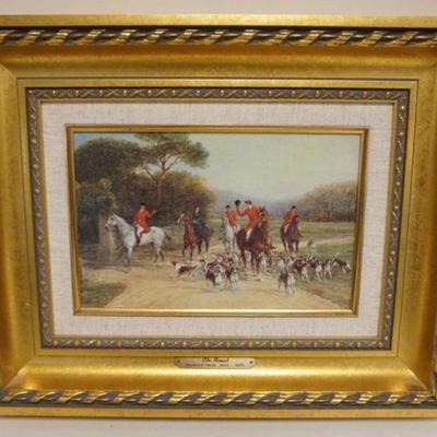 1092	CONTEMPORARY OIL PAINTING IN GILT FRAME *THE FINISH*, APPROXIMATELY 14 IN X 17 IN OVERALL
