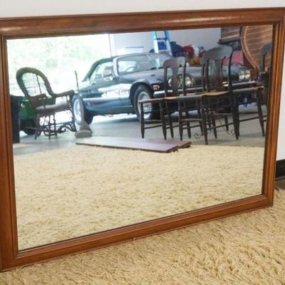 1155	SOLID CHERRY HANGING MIRROR, APPROXIMATELY 47 IN X 32 IN

