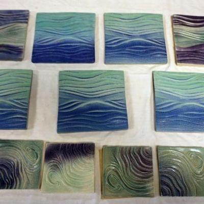 1049	NATALIE SURVING ARCHITECTURAL TILES, SURVING STUDIOS, LARGEST APPROXIMATELY 6 IN X 6 IN, 13 TILES
