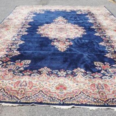 1207	ANTIQUE HAND WOVEN ORIENTAL RUG, APPROXIMATELY 19 FT X 10 FT 10 IN, SOME MOTH DAMAGE TOWARDS ONE END
