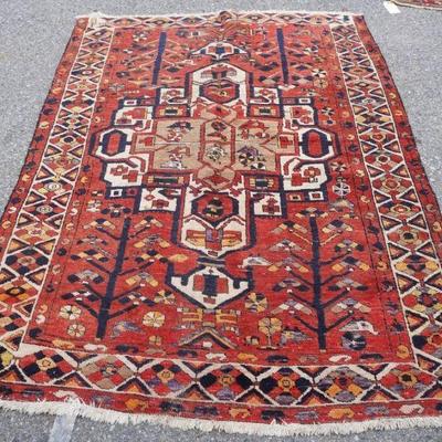 1229	HAND WOVEN PERSIAN RUG, APPROXIMATELY 5 FT X 7 FT, RUG WORN
