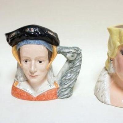 1022	3 ROYAL DOULTON TOBIES, CATHERINE PARR, ANNE OF CLEVES, MAE WEST, TALLEST APPROXIMATELY 7 3/4 IN

