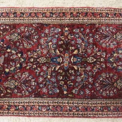 1233	SAROUK THROW RUG, APPROXIMATELY 25 IN X 48 IN

