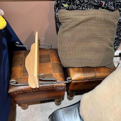 Leather stools/ottomans