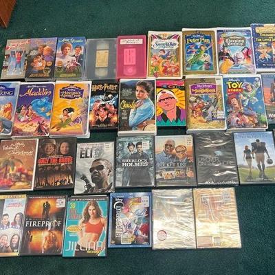 WWW076 Assorted Vintage VHS And DVDs Including Disney