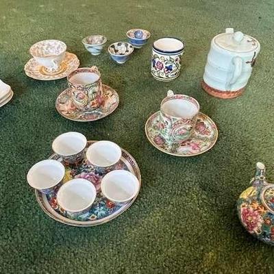 WWW046 Assorted Tea Cups, Saucers, Mini Tea Pots