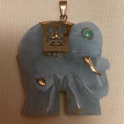 WWW306 Jade Elephant Pendant 