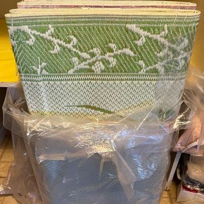WWW162 Two Large Plastic Woven Japanese Floor Mats-As Is