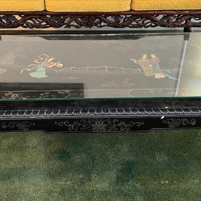 WWW008 Chinese Black Lacquered Handpainted Coffee Table