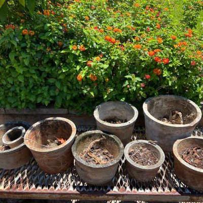WWW174- Assorted Concrete Planter Pots