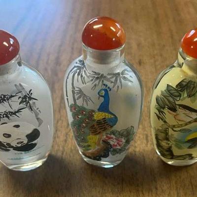 WWW140 Chinese Reverse Painted Snuff Bottles 