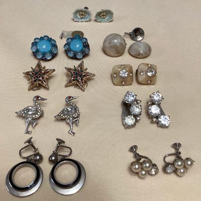 WWW301 Vintage Costume Jewelry Earrings & Brooches