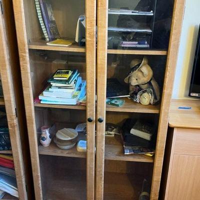 WWW165- Wooden (3) Tier Glass Door Cabinet