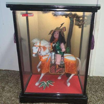 WWW061 Japanese Samurai Doll Riding a Horse