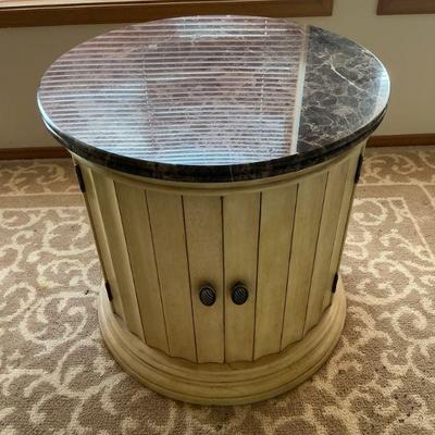 Marble Top Round End Table