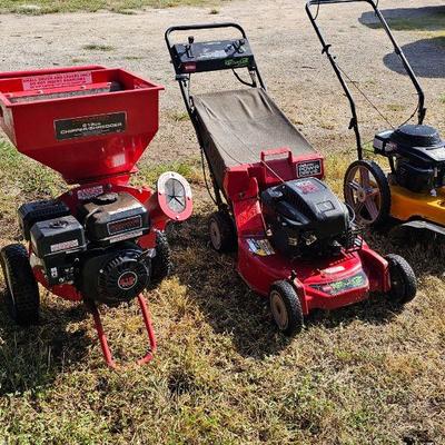 String Mower, Wood chipper, lawnmower
