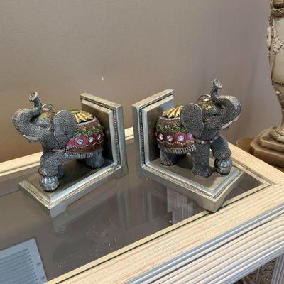 Silver Elephant Bookends