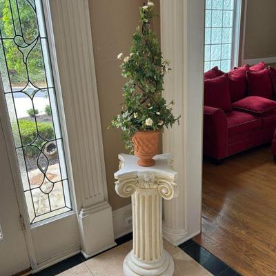 White Column with Topiary