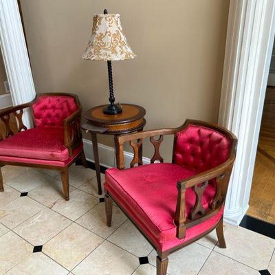Set of 2 Red Side Chairs