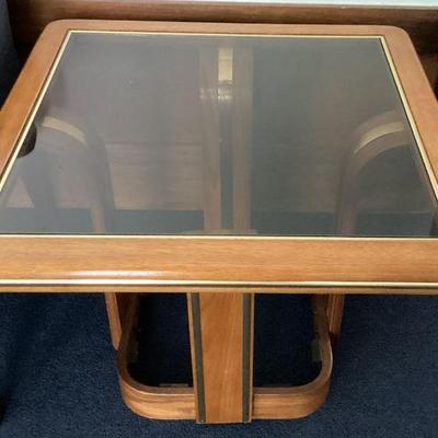 Glass Top End Table Square