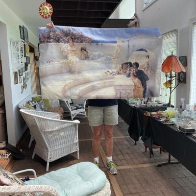 Painted Fabric Wall Hanging 