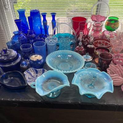 Blue Cobalt Tableware, Blue Opalescent 