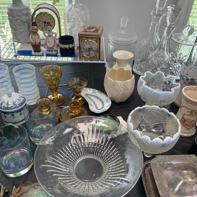 Artglass, Clocks , etc 
