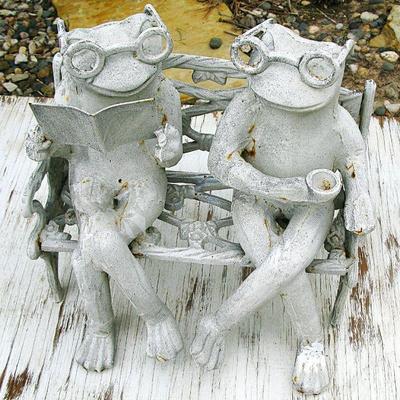 Cast Iron Frog Statue for Indoor or Outdoor