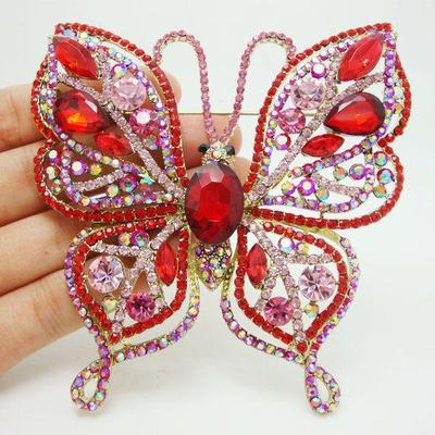 Red Rhinestone Brooch