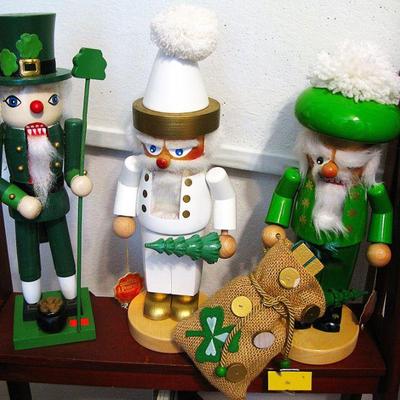 Nutcrackers - Steinbach Nutcracker with Hang Tag - Steinbach Chubby Irish Santa Nutcracker Made in Germany