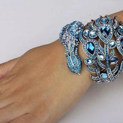 Rhinestone Peacock Brooch