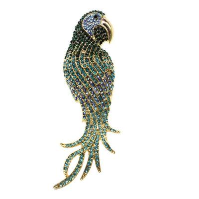 Rhinestone Peacock Brooch