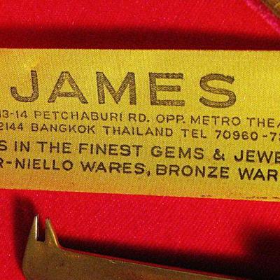 Vintage Thailand 170 Piece JAMES Bronzeware Flatware Set Complete with Wood Storage Case