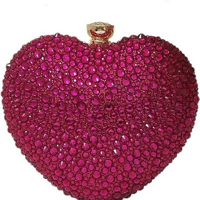 Rhinestone Crystal Heart Purse