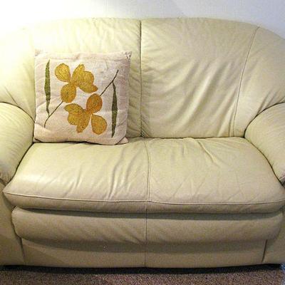 Matching White Leather Loveseat