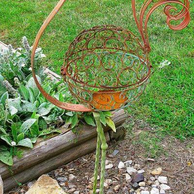 Garden Ornament Wrought Iron Metal Bird Art