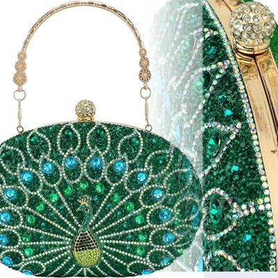 Peacock Rhinestone Purse Clutch