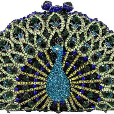 Rhinestone Crystal Peacock Purse