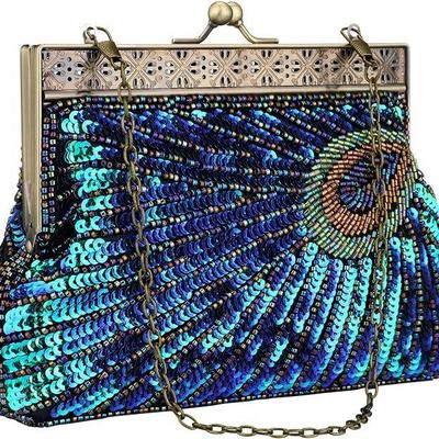 Sequin Peacock Purse